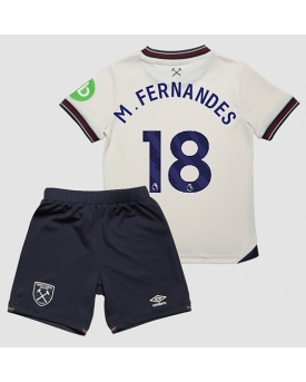 West Ham United Mateus Fernandes #18 Maglia Gara Trasferta Repliche 2025-26 Bambino Maniche Corte